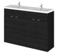 1200mm Vanity Unit & Double Ceramic Basin Hudson Reed