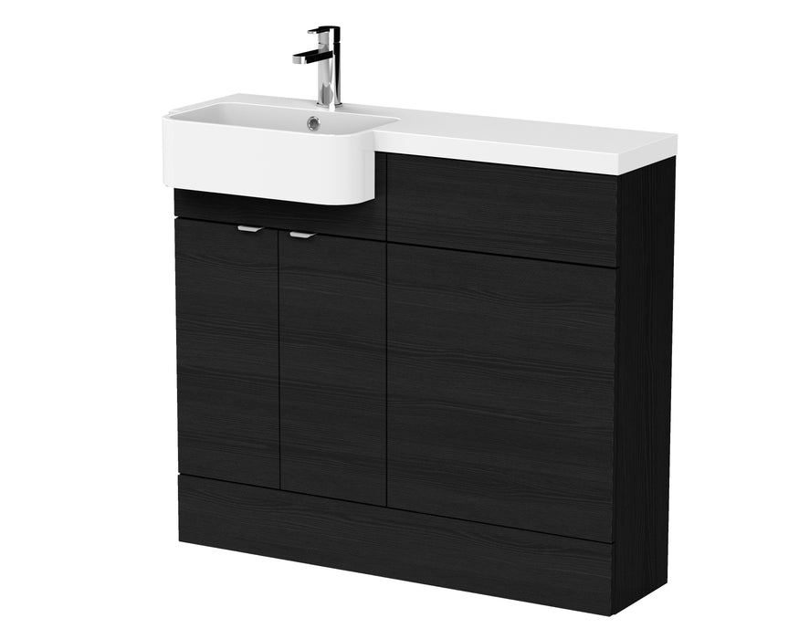 1000mm Combination Unit & Left Hand Semi Recessed Basin Hudson Reed