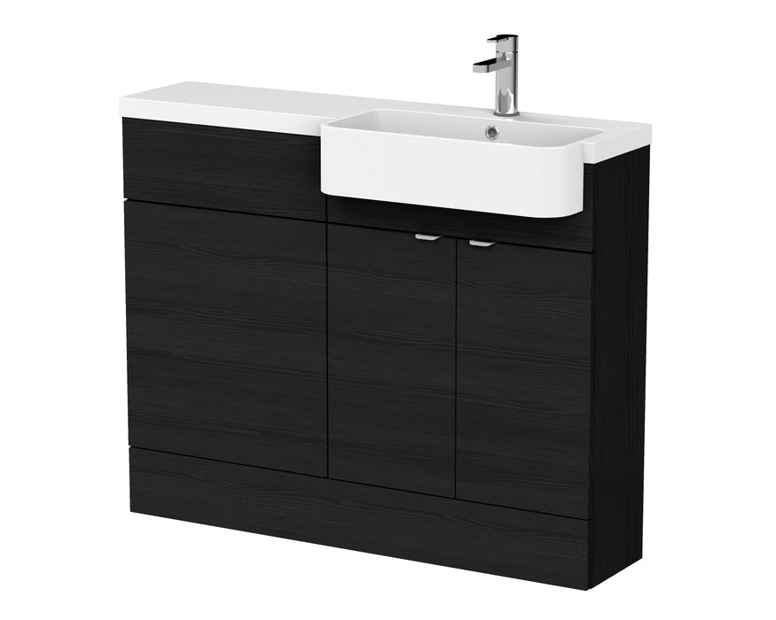 1100mm Combination Unit & Right Hand Semi Recessed Basin Hudson Reed