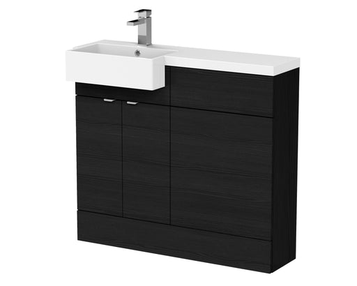 1000mm Combination Unit & Left Hand Semi Recessed Basin Hudson Reed