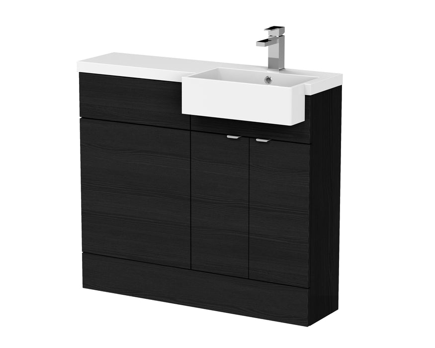 1000mm Combination Unit & Right Hand Semi Recessed Basin Hudson Reed