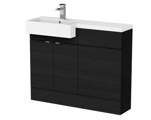 1100mm Combination Unit & Left Hand Semi Recessed Basin Hudson Reed