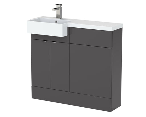 1000mm Combination Unit & Left Hand Semi Recessed Basin Hudson Reed