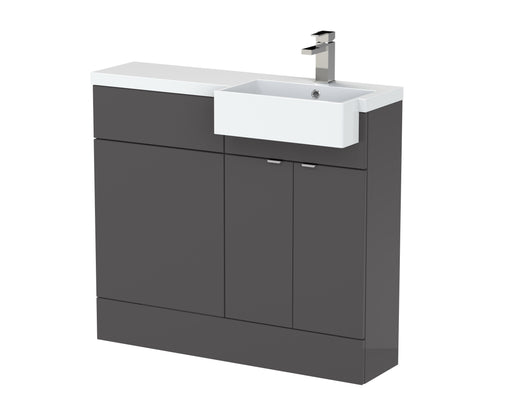 1000mm Combination Unit & Right Hand Semi Recessed Basin Hudson Reed