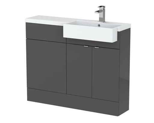 1100mm Combination Unit & Right Hand Semi Recessed Basin Hudson Reed