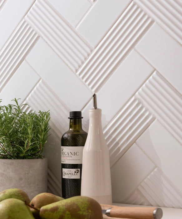 Flute™ White Decor Tile