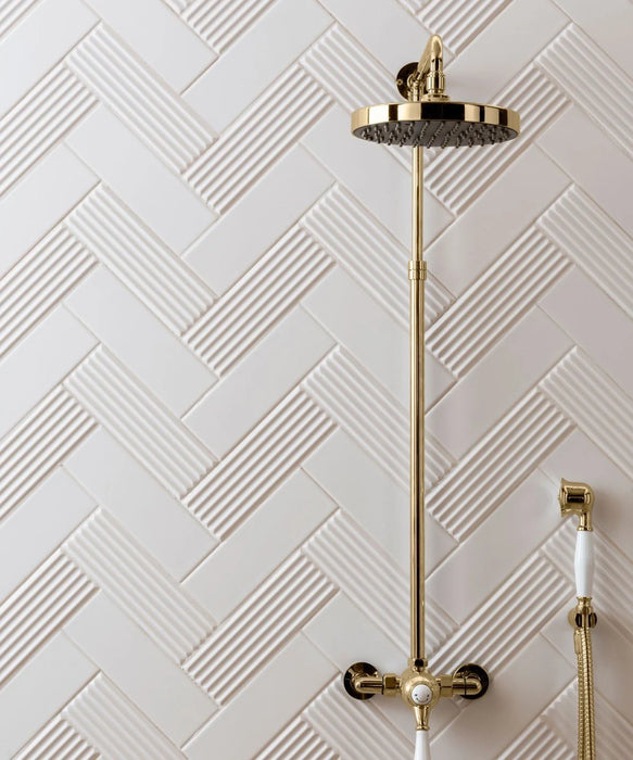 Flute™ White Decor Tile