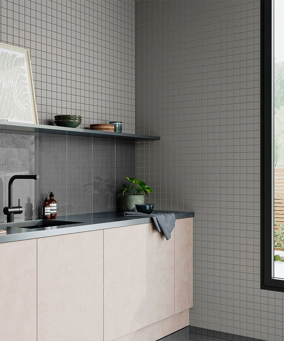 Regal® Grey Matt Square Mosaic Tile