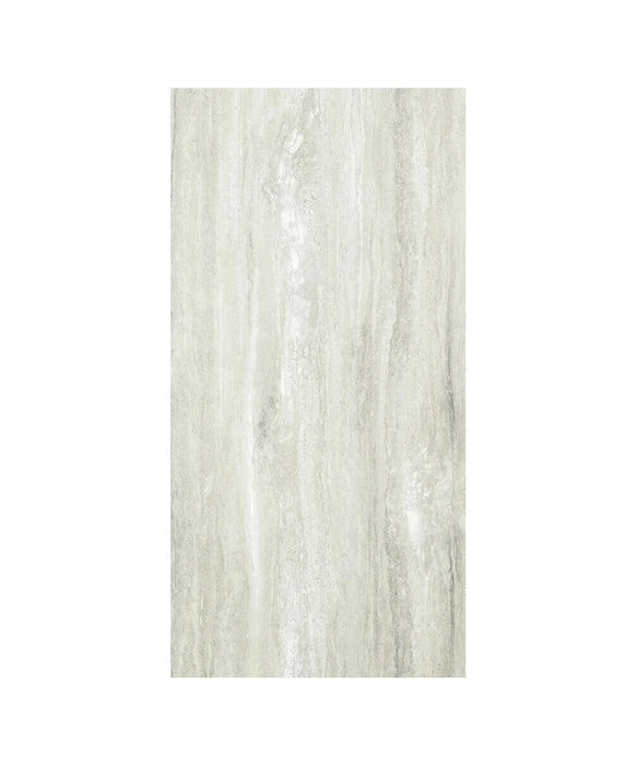 Jupiter Silver Travertine Effect Laminate Hydrolock Wall Panel (240cm x 90cm)