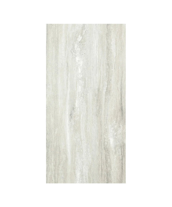 Jupiter Silver Travertine Effect Laminate Hydrolock Wall Panel (240cm x 120cm)