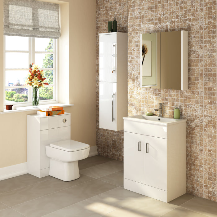 Floor Standing 2 Door Vanity Unit with Mid-Edge Basin 600mm