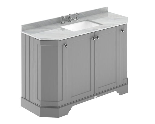 1200mm 4-Door Angled Unit & Marble Top 3TH Hudson Reed