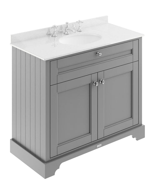 1000mm Cabinet & Marble Top (3TH) Hudson Reed