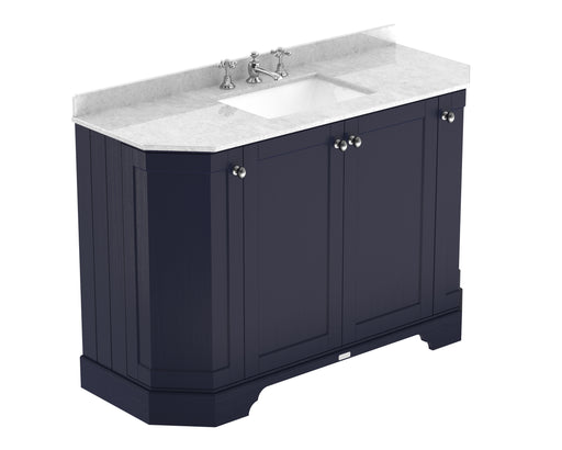 1200mm 4-Door Angled Unit & Marble Top 3TH Hudson Reed