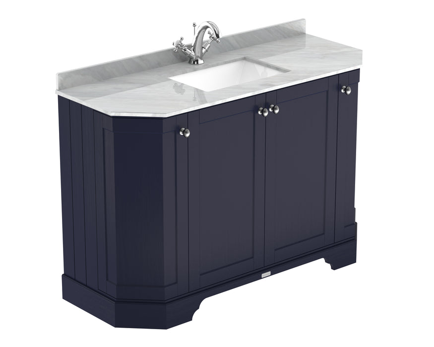 1200mm 4-Door Angled Unit & Marble Top 1TH Hudson Reed