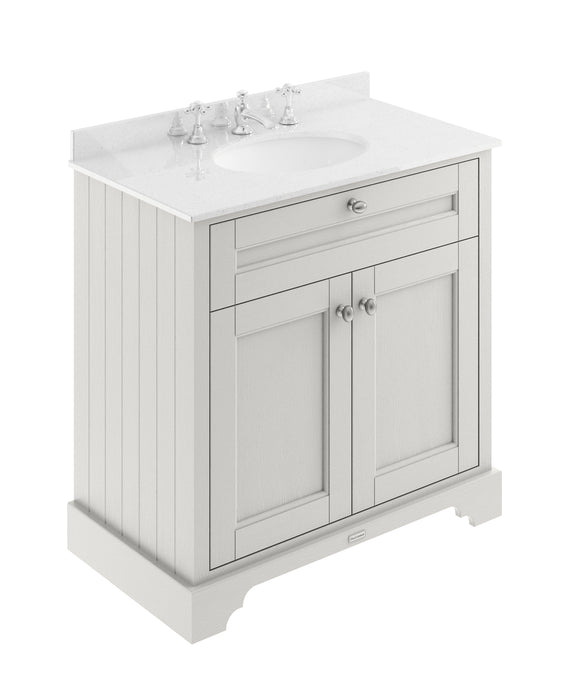 800mm Cabinet & Marble Top (3TH) Hudson Reed