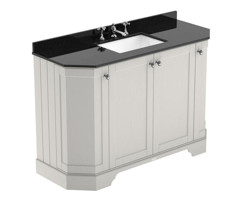 1200mm 4-Door Angled Unit & Marble Top 3TH Hudson Reed