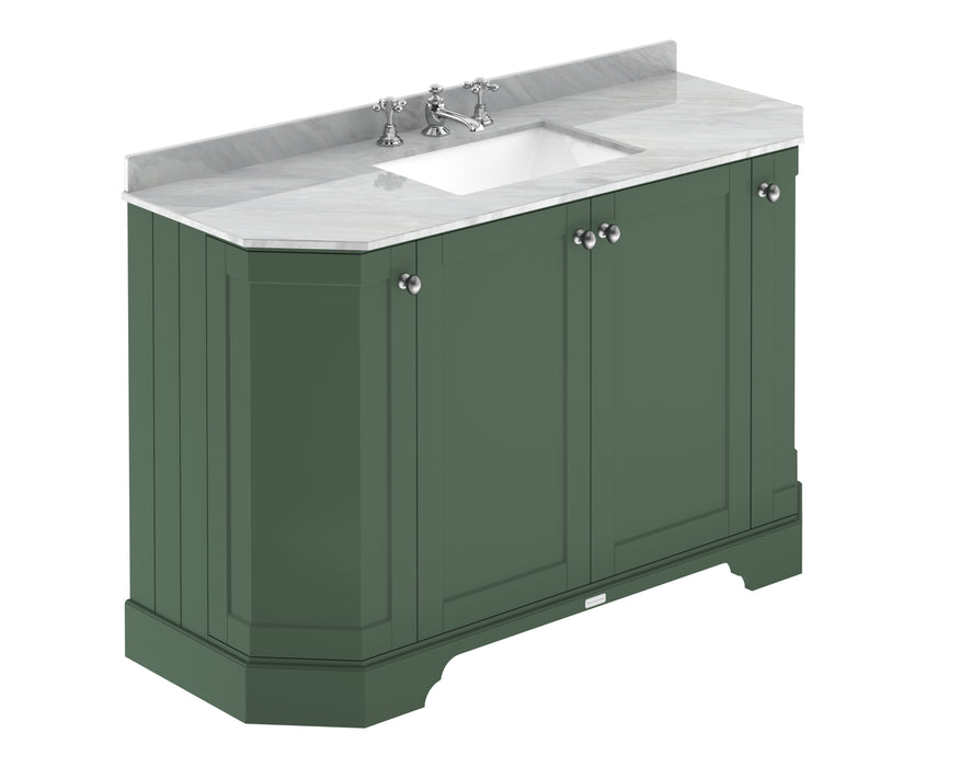 1200mm 4-Door Angled Unit & Marble Top 3TH Hudson Reed