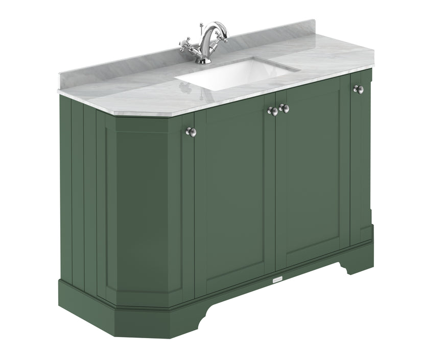 1200mm 4-Door Angled Unit & Marble Top 1TH Hudson Reed