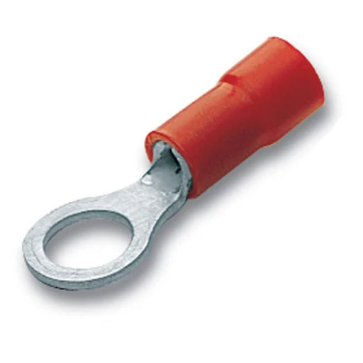 0.25-1.5mm² Pre-Insulated Ring Terminal M6 Stud Red
