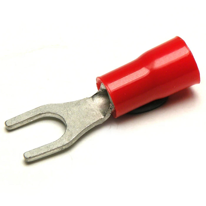 0.25-1.5mm² Pre-Insulated Fork Terminal M3.5 Stud Red
