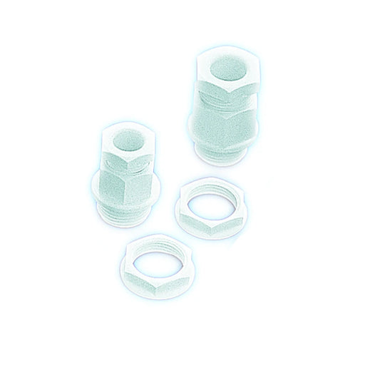 Hexagon Top Stuffing Gland 20mm IP54 Nylon White for 7-10.5mm Dia Cables C/W Locknut [Pack=10]