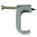 Cable Clip Nail In Flat Grey for 1.0/1.5mm Twin+Earth - 100 Pack