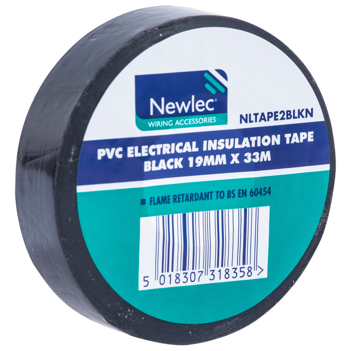 Black PVC Insulation Tape Flame Retardant 19mm x 33m