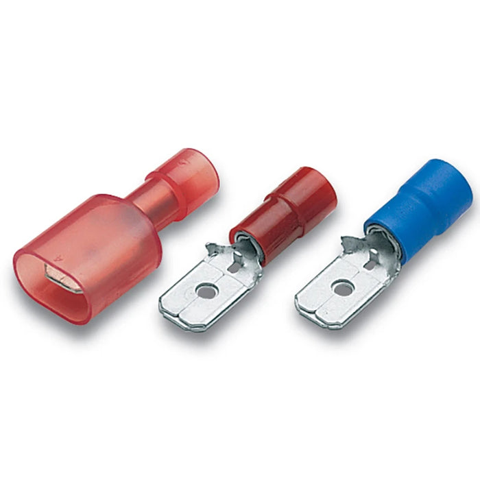 0.25-1.5mm² Partially Insulated Push-On Male Terminal 6.35 X 0.8mm Red
