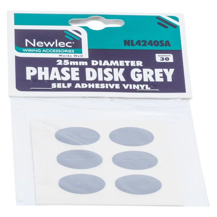 Cable Phase Marker Disk Self Adhesive Grey (Pack=30)