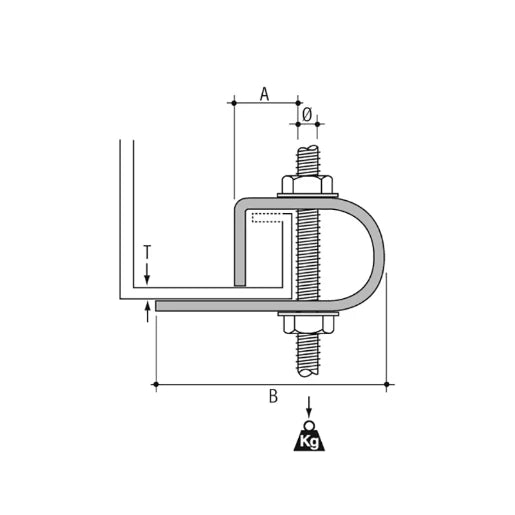 Beam Clamp T4 x 12mm For Threaded Rod [Pack=25]