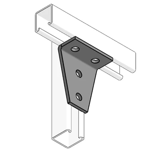 Channel Support Bracket 90° Gusset 2 Hole 2 Hole Hot Dipped Galvanised
