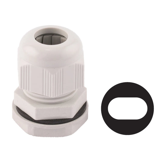 Dome Top Stuffing Gland 32mm IP68 Nylon Grey C/W Locknut for 1 x 10.0mm Twin+Earth Cable
