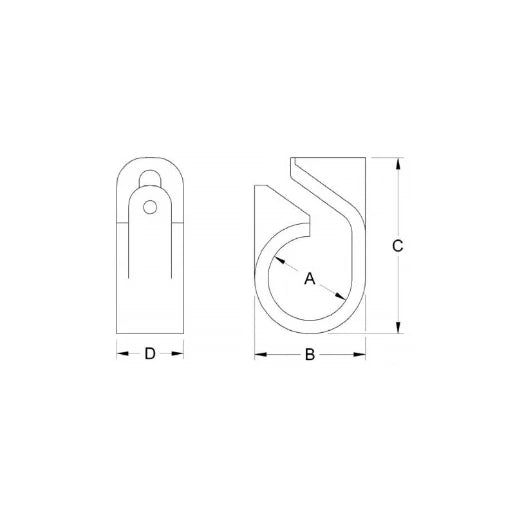 Cable Cleat Telcleat Single Polythene 10.5-14.5mm - 100 Pack