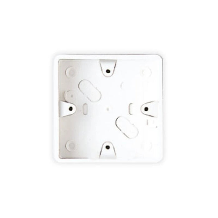 Box Switch&Socket 1 Entry 1 Gang 25mm White PVC-U Round Corner