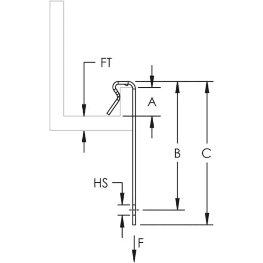 C Purlin Clip, 0.06"–0.16" Flange