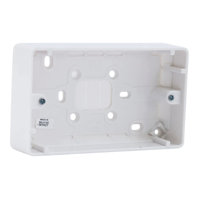 Logic Plus 2 Gang 30mm Pattress Back Box White