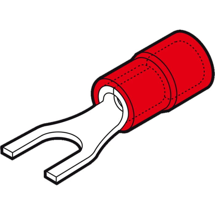 0.25mm²-1.5mm² fork terminal 5.3mm red [Pack of 100]
