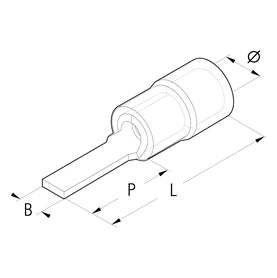 RF-PP Blade Terminal PVC Insulated 0.25-1.5mm² 3 X 22.9mm Red 3000/Pack