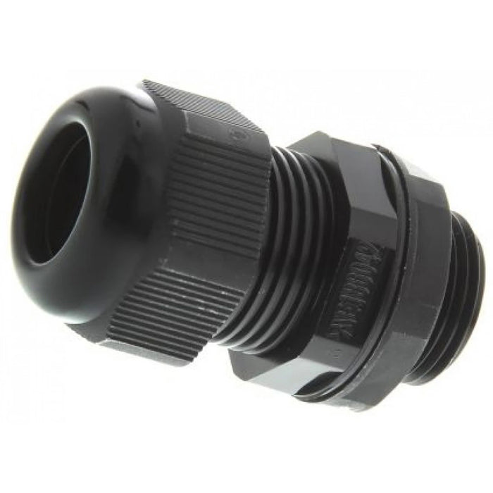 Dome Top Cable Gland IP68 M25 Black 13-18mm Dia C/W Locknut