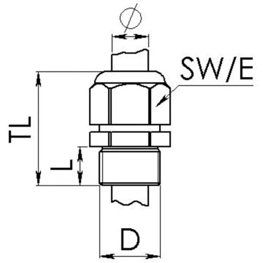 Cable Gland Eske/1-E 20 Increased Safety Atex M20 Black Polyami