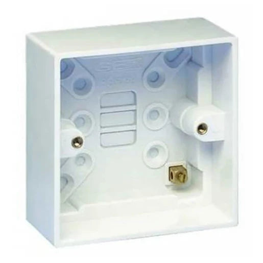 Pattress Box 1 Gang Surface Mount 28mm White