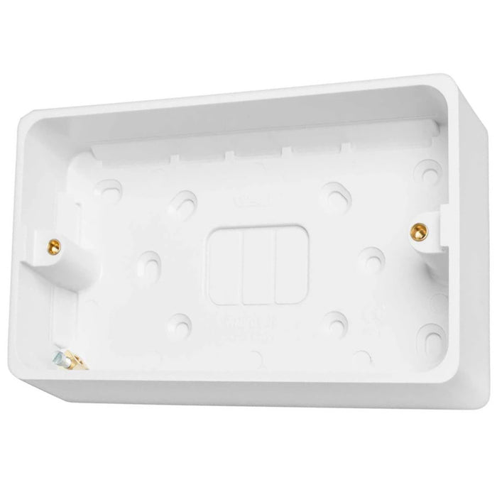 Pattress Box 2 Gang Surface Mount 28mm White