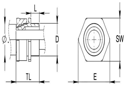 M20S Economy Indoor Non LSF Bw Pack Brass Gland And Locknut Shroud