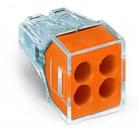 Connector Push-Wire 4 24A 400V 4Kv 2.5mm Clear/Orange
