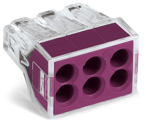 Connector Push-Wire 24A 400V 4Kv 2.5mm Transparent/Violet