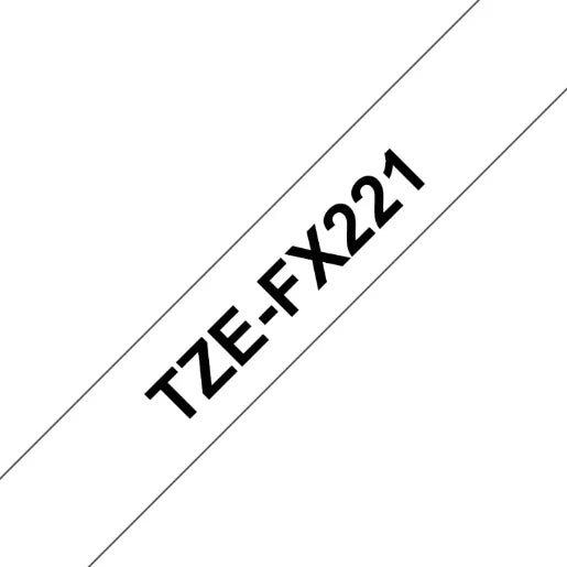 Brother Pro Tape Tze-Fx221 Flexible Id Tape Black On White 9Mm