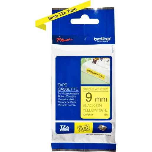 Brother Tze-Fx651 Black On Yellow Flexible Id Labelling Tape 9mm Wide