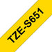 Brother TZe-S651 Black on Yellow Labelling Tape 24mm wide