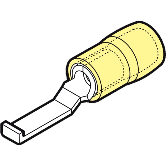 4mm²-6mm² Reinforced Polyamide Pa6.6 Insulated Hooked Blade Terminal 4.6mm X 17.2mm Blade Size Yellow